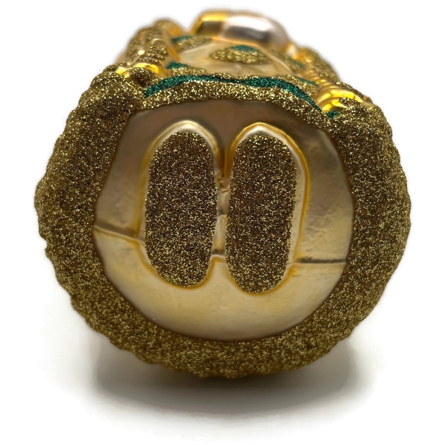 Patricia Breen Bijoux Santa Green Squares Gold Christmas Tree Ornament NM