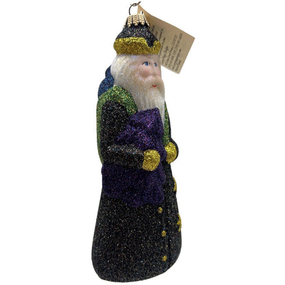 Larry Fraga Mr. Fabulous Glitter Series Green Purple Christmas Tree Ornament