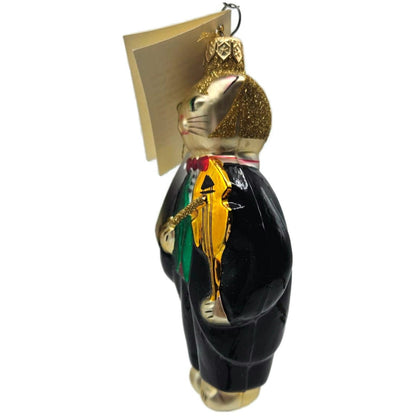 Patricia Breen Fiddling Cat Elvis Black Hey Diddle Diddle Christmas Ornament