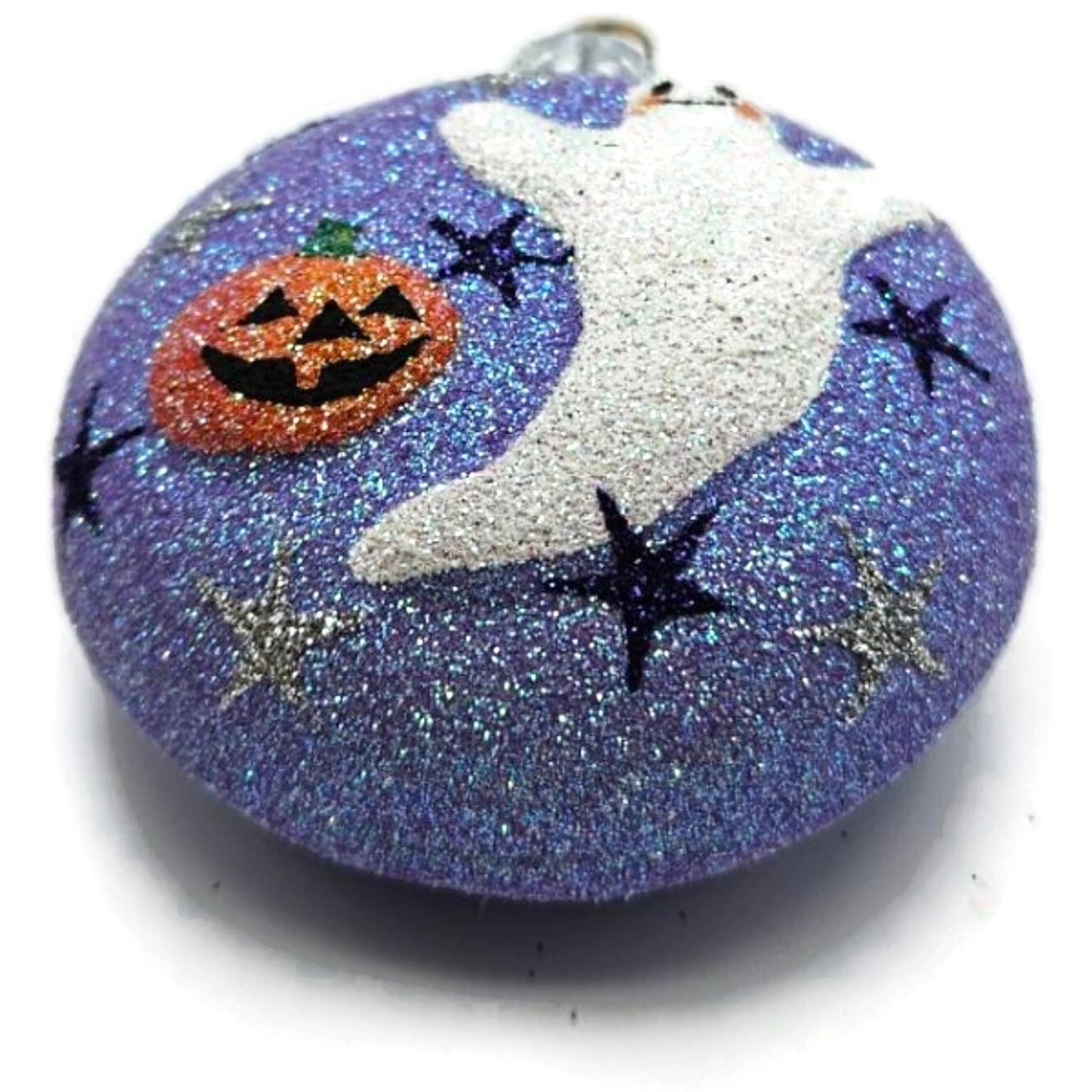 Patricia Breen Ghostly Medallion Violet Pumpkin Stars Halloween Ornament 2226