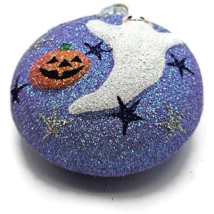 Patricia Breen Ghostly Medallion Violet Pumpkin Stars Halloween Ornament 2226