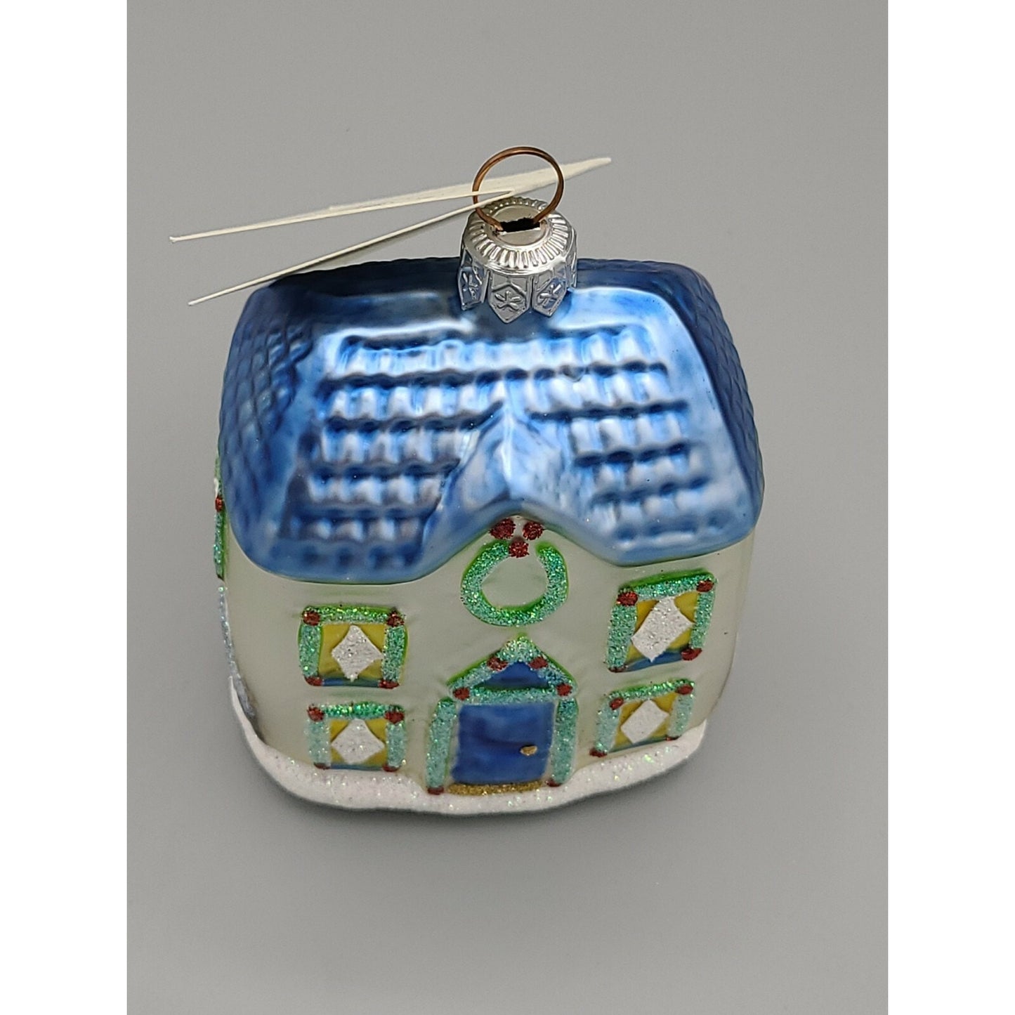 Patricia Breen Garland House Blue Roof Pine Tree Christmas Tree Holiday Ornament