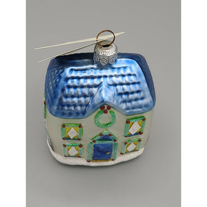 Patricia Breen Garland House Blue Roof Pine Tree Christmas Tree Holiday Ornament