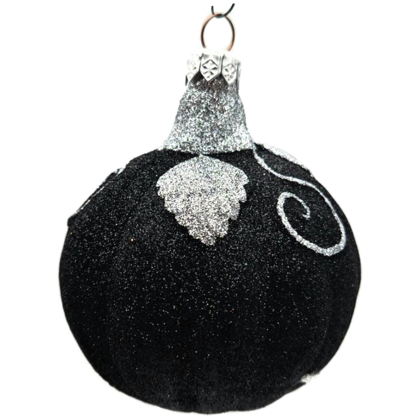 Patricia Breen Halloween Fanciful Pumpkin Black Silver Christmas Ornament 9812