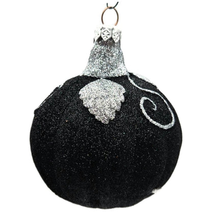 Patricia Breen Halloween Fanciful Pumpkin Black Silver Christmas Ornament 9812
