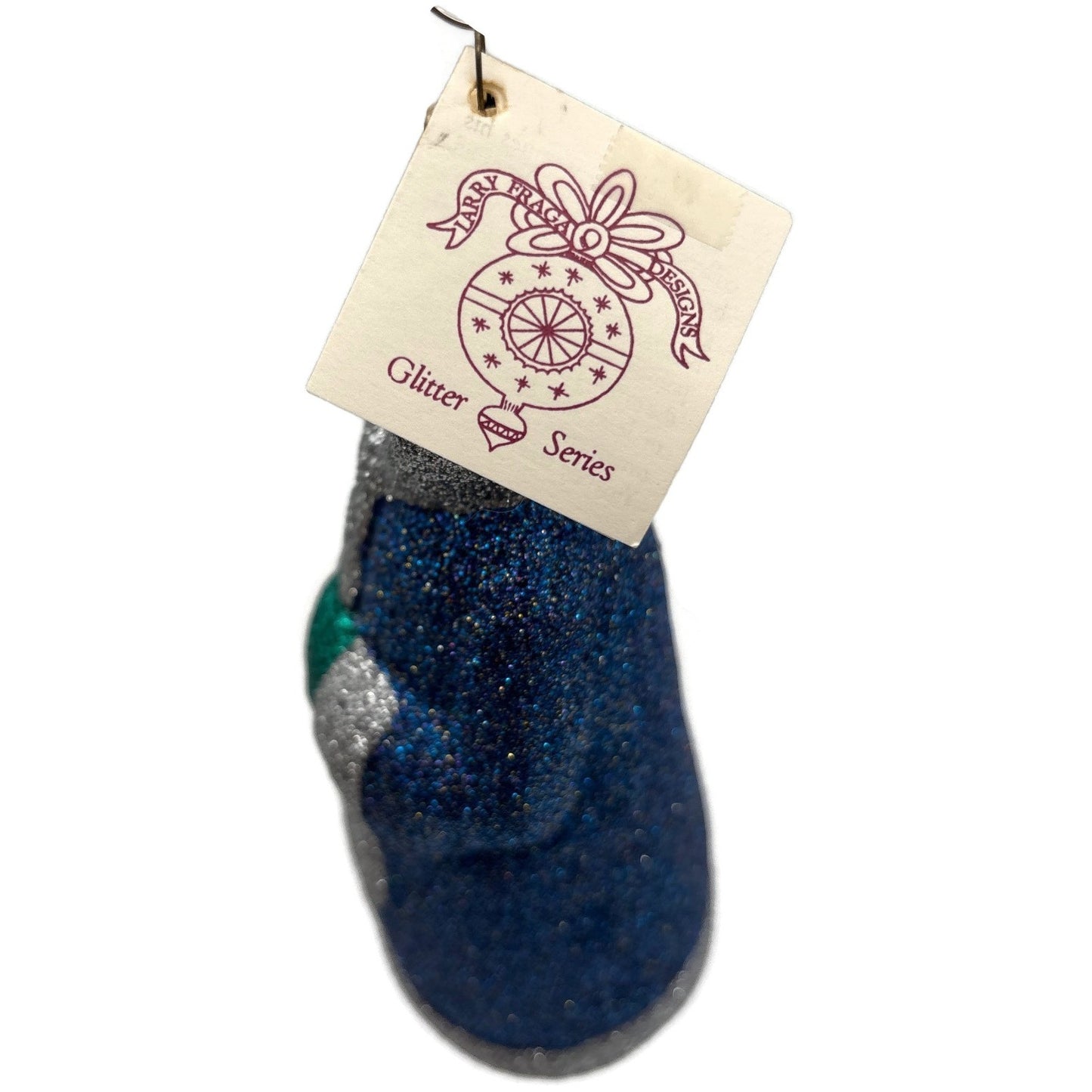 Larry Fraga River Woman Blue Silver Green Glitter Series Christmas Tree Ornament