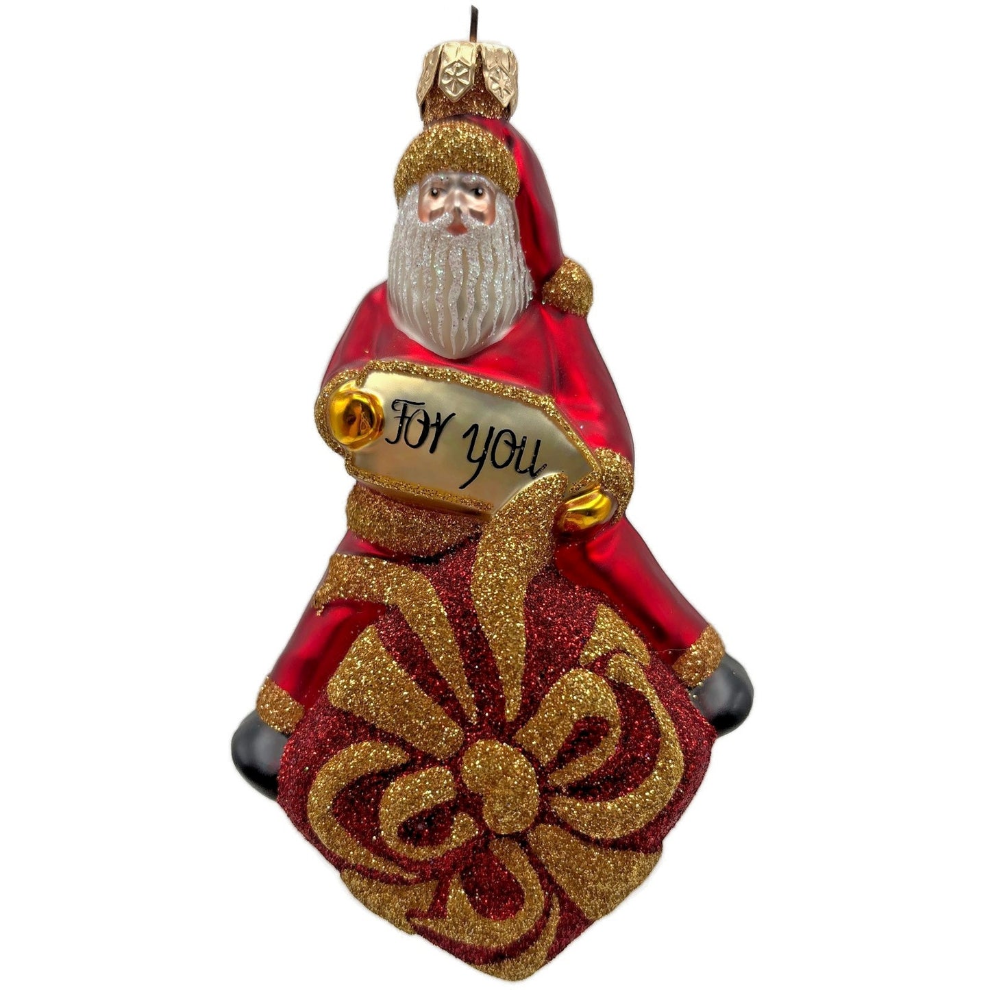 Patricia Breen For You Henry Red Gold Santa Claus Gift Christmas Tree Ornament
