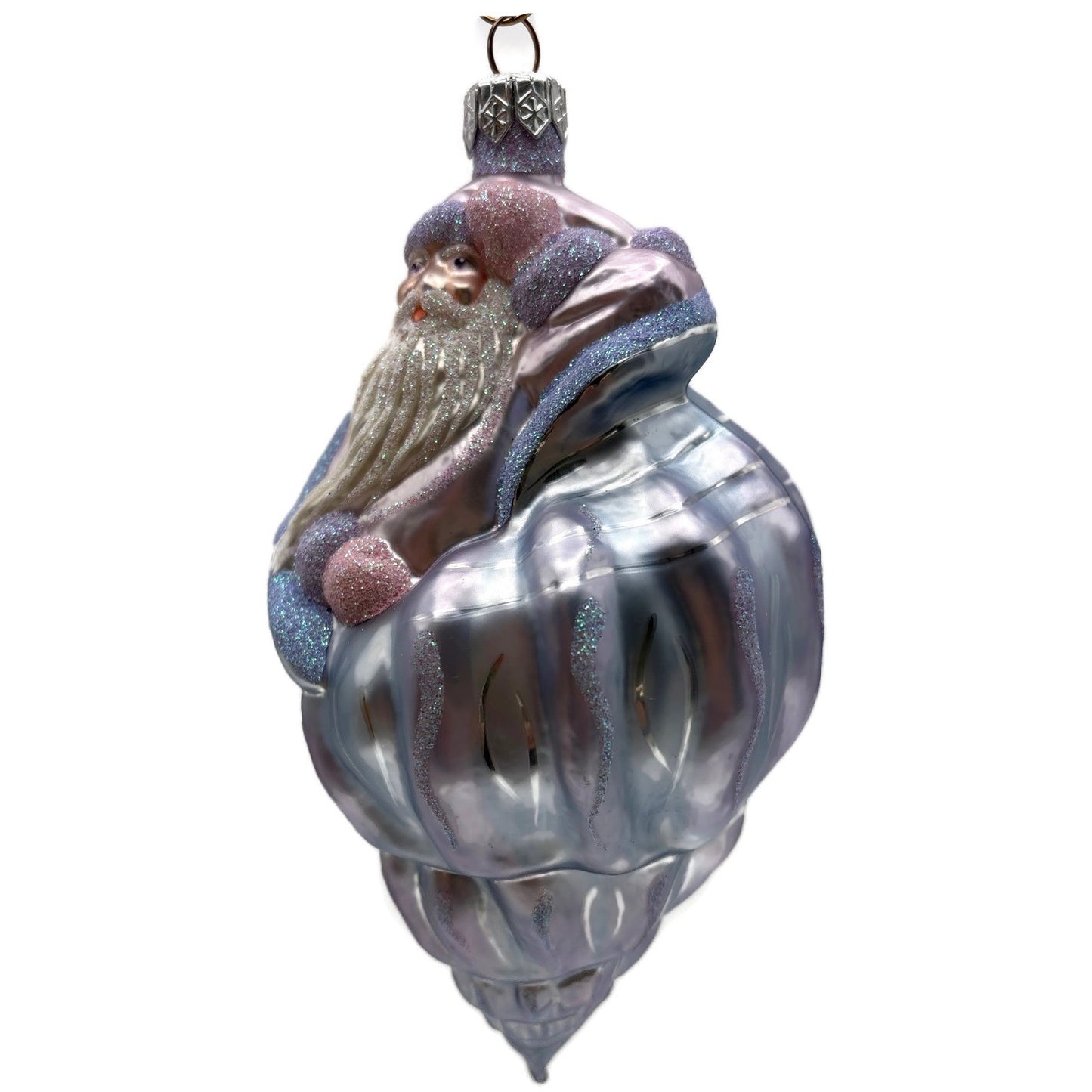 Patricia Breen Coastal Santa Periwinkle Matte Summer Nautical Christmas Ornament
