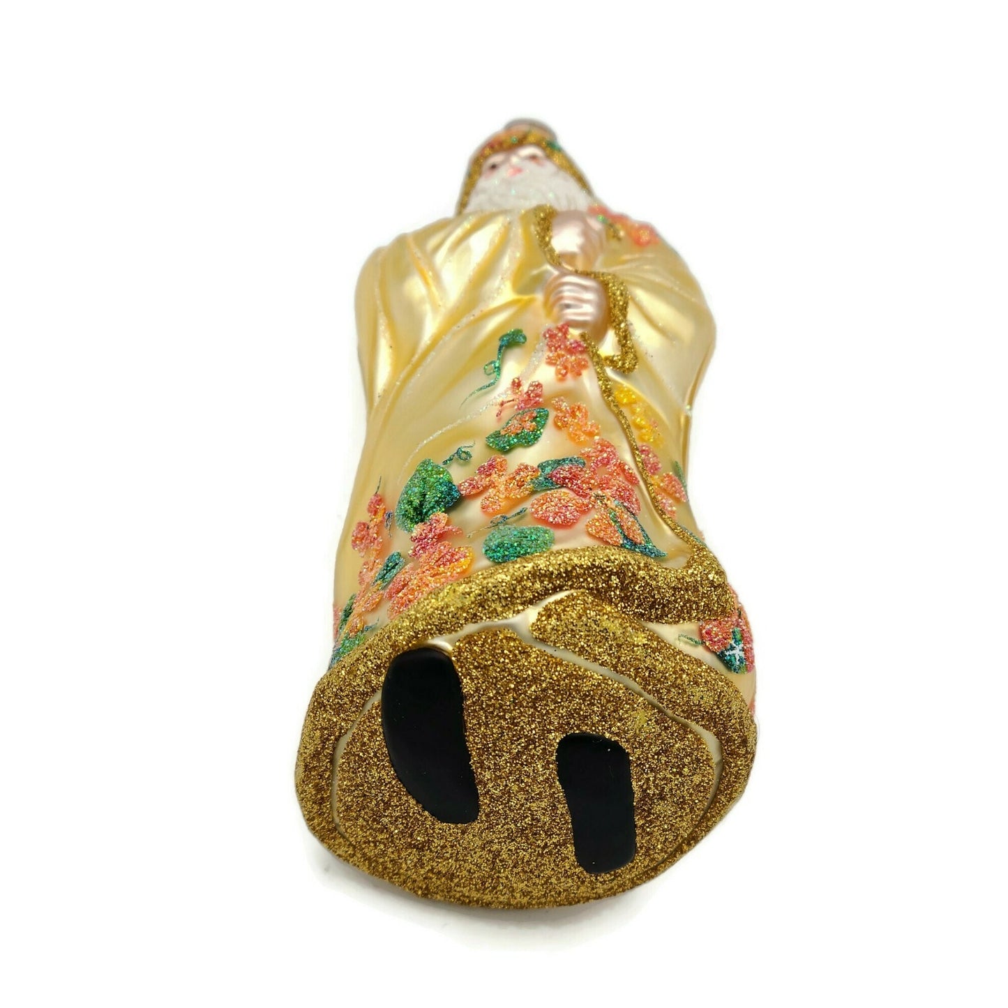 Patricia Breen Redoute Santa Nasturtiums Gold Floral Spring Holiday Ornament