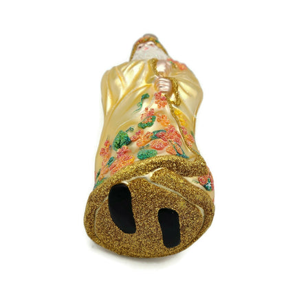 Patricia Breen Redoute Santa Nasturtiums Gold Floral Spring Holiday Ornament