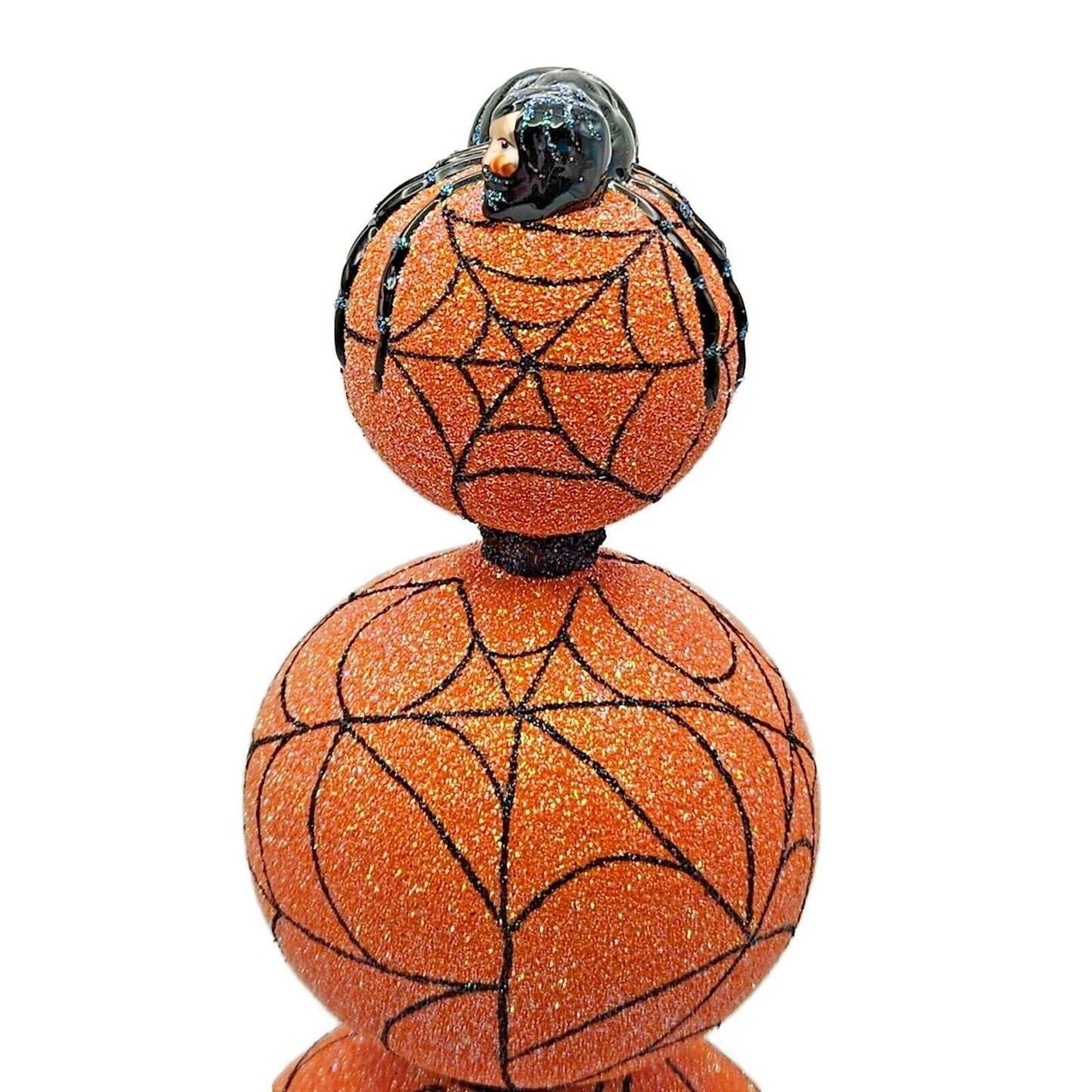 Patricia Breen Webmaster Orange Spider Web Finial Halloween Holiday Tree Topper