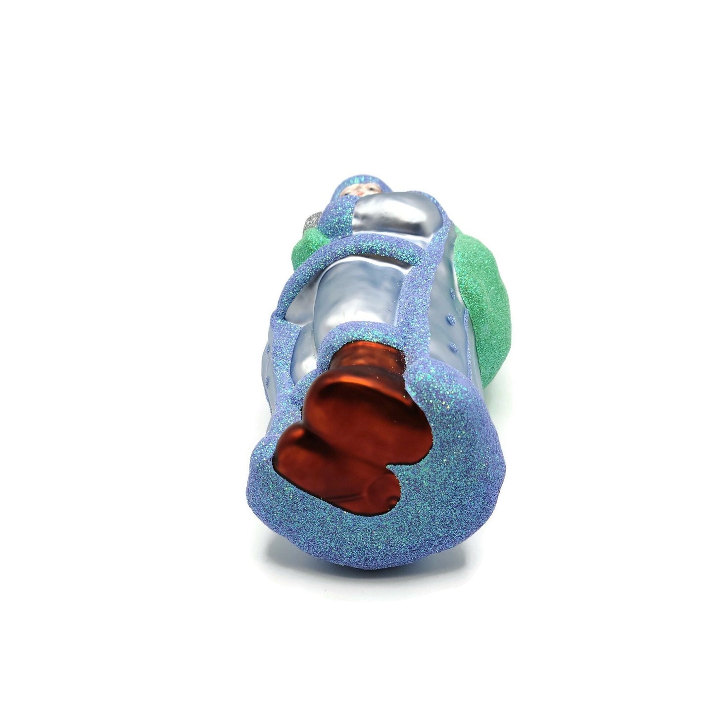 Patricia Breen Jordan Santa Claus Blue Green Sack Christmas Holiday Ornament