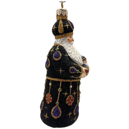 Patricia Breen Bedecked Bejeweled Santa Black Purple Christmas Ornament 2200NM