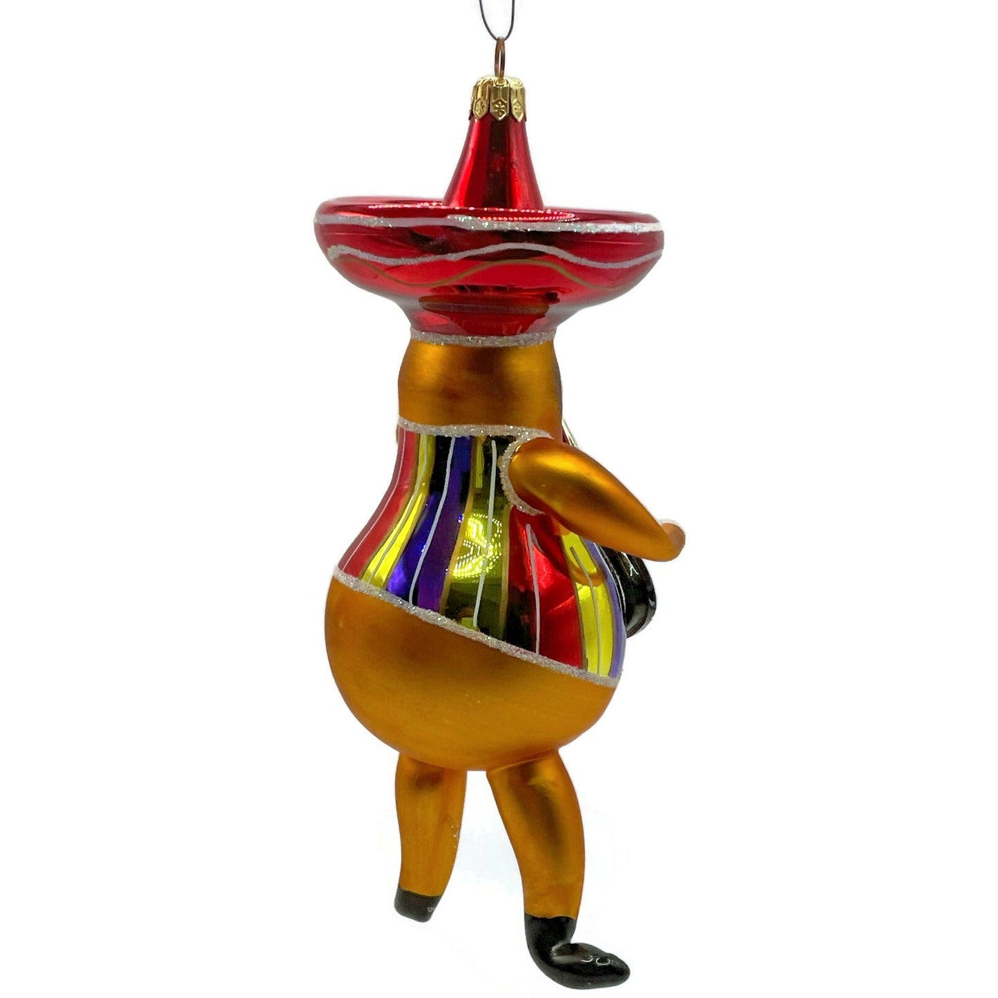 Christopher Radko Pear Fever Mariachi Sombrero Italian Christmas Ornament 99-422