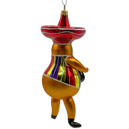 Christopher Radko Pear Fever Mariachi Sombrero Italian Christmas Ornament 99-422