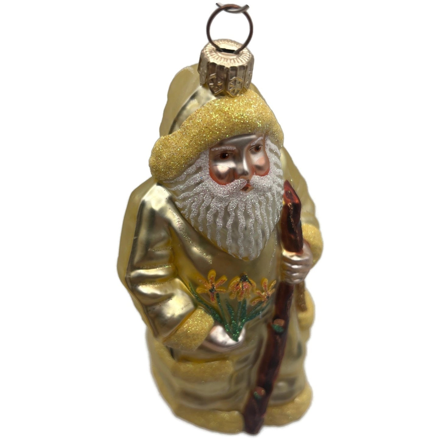 Patricia Breen Santa For Kevin Fall Yellow Flowers Christmas Tree Ornament