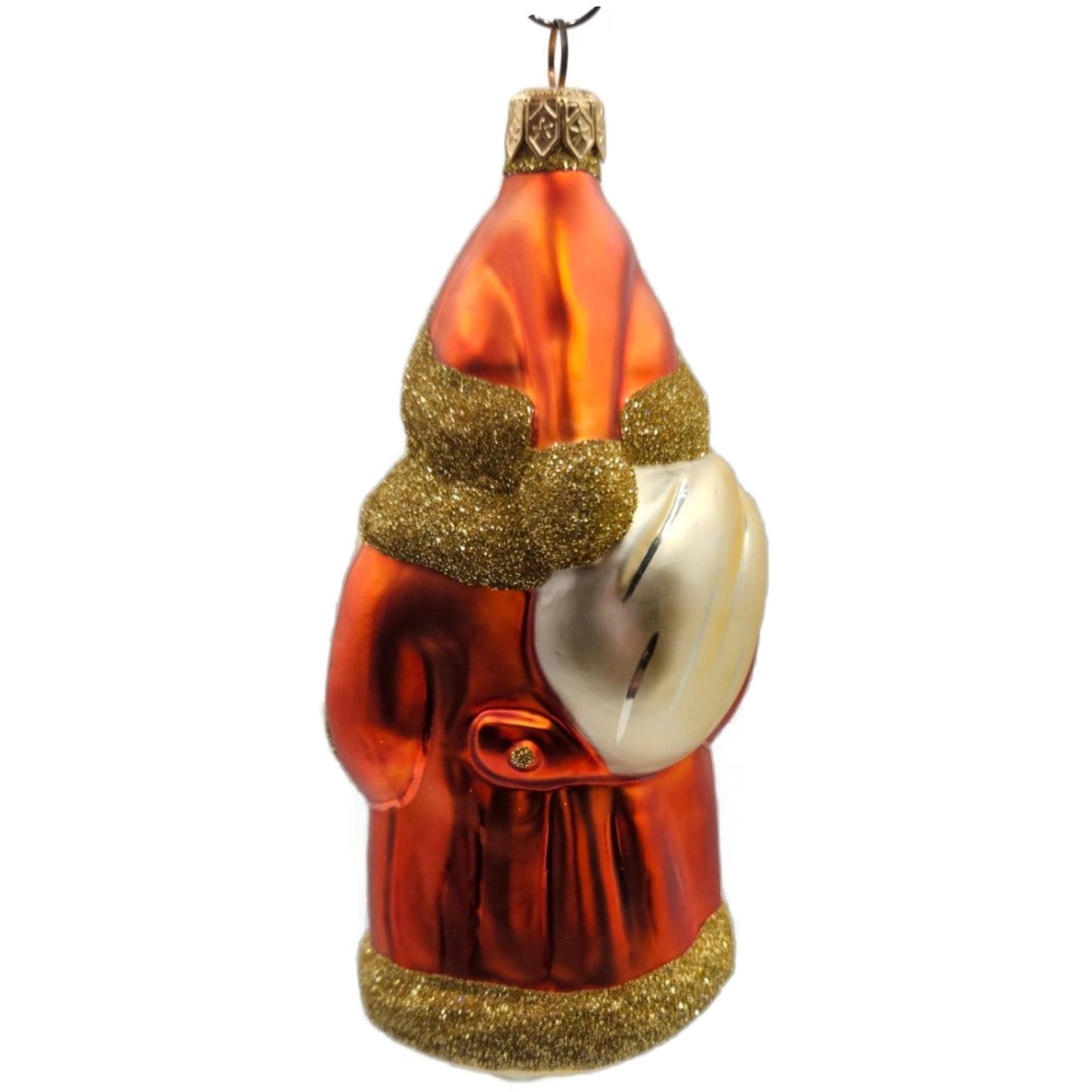 Patricia Breen Santa Claus and Teddy Orange Gold Christmas Tree Ornament Full