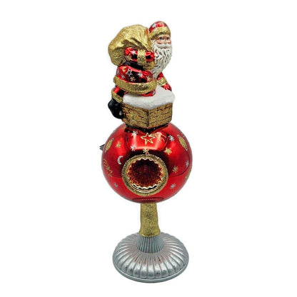 David Strand Santa is Coming Celestial Reflector Finial Tree Topper DS1178