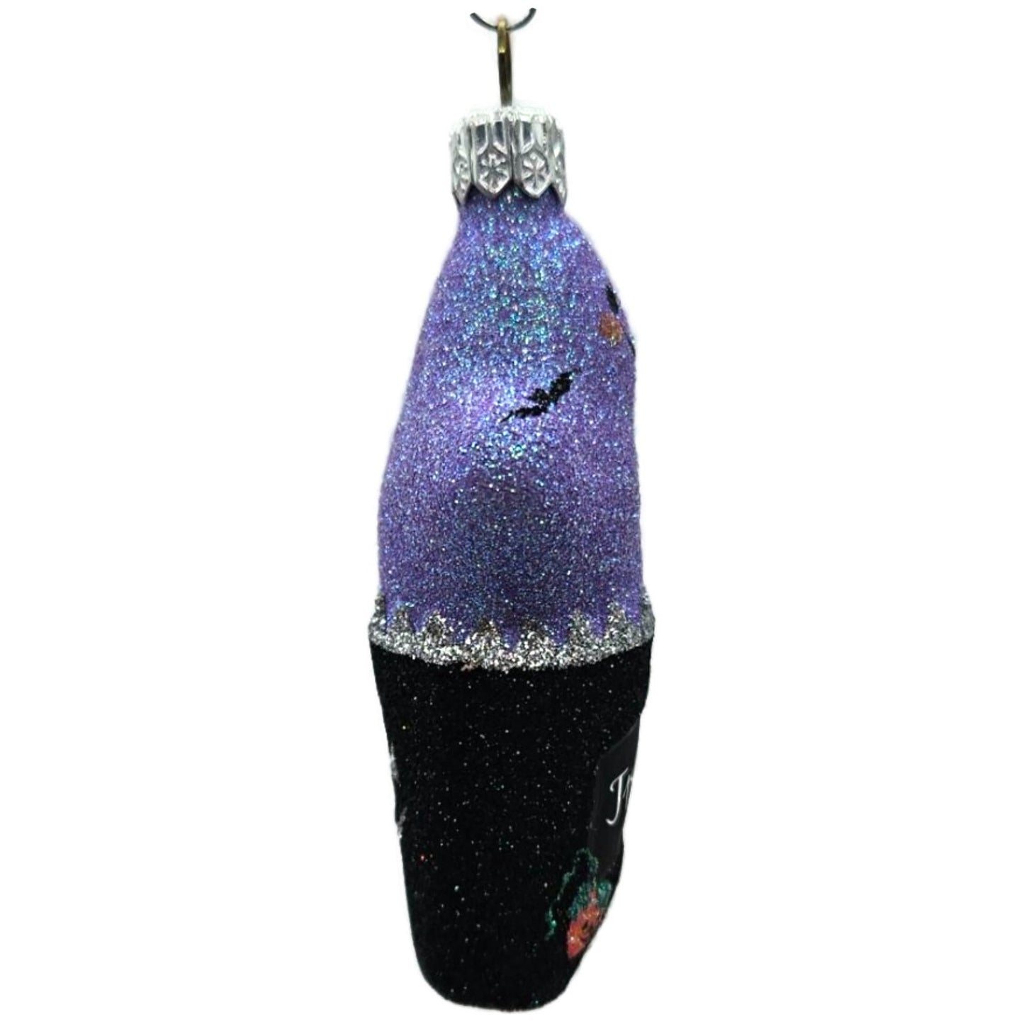 Patricia Breen Treat Seeker Black Bag Violet Ghost Pumpkins Halloween Ornament