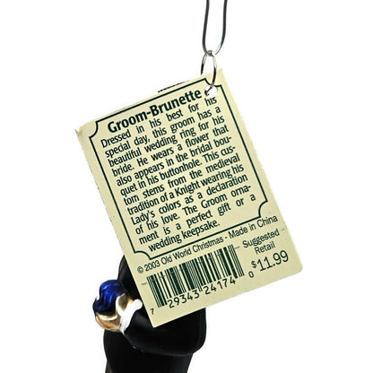 Old World Christmas Groom Brunette Wedding Christmas Holiday Tree Ornament OWC