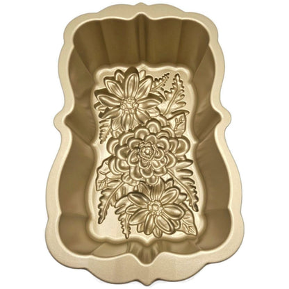 Wildflower Loaf Cake Pan 6 Cup Heavy Cast Gold Williams Sonoma Nordic Ware