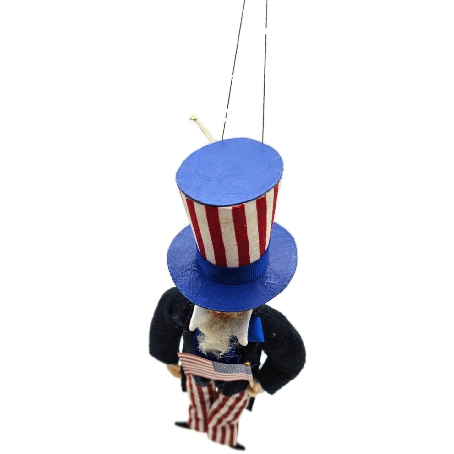 Gladys Boalt Uncle Sam Patriotic July 4th Fabric Christmas Tree Ornament 2769