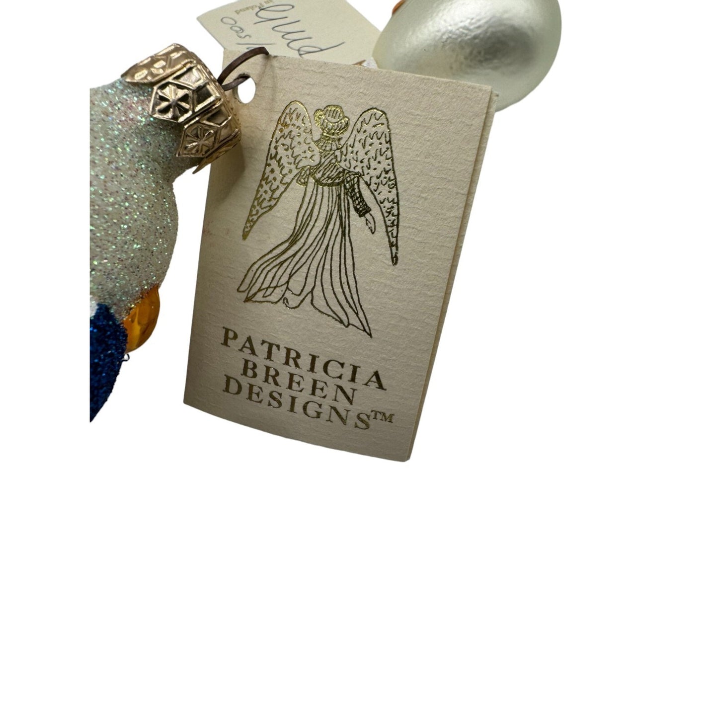 Patricia Breen Joan of Arc Pearl Halo Matte Egg 2 Part Christmas Tree Ornament