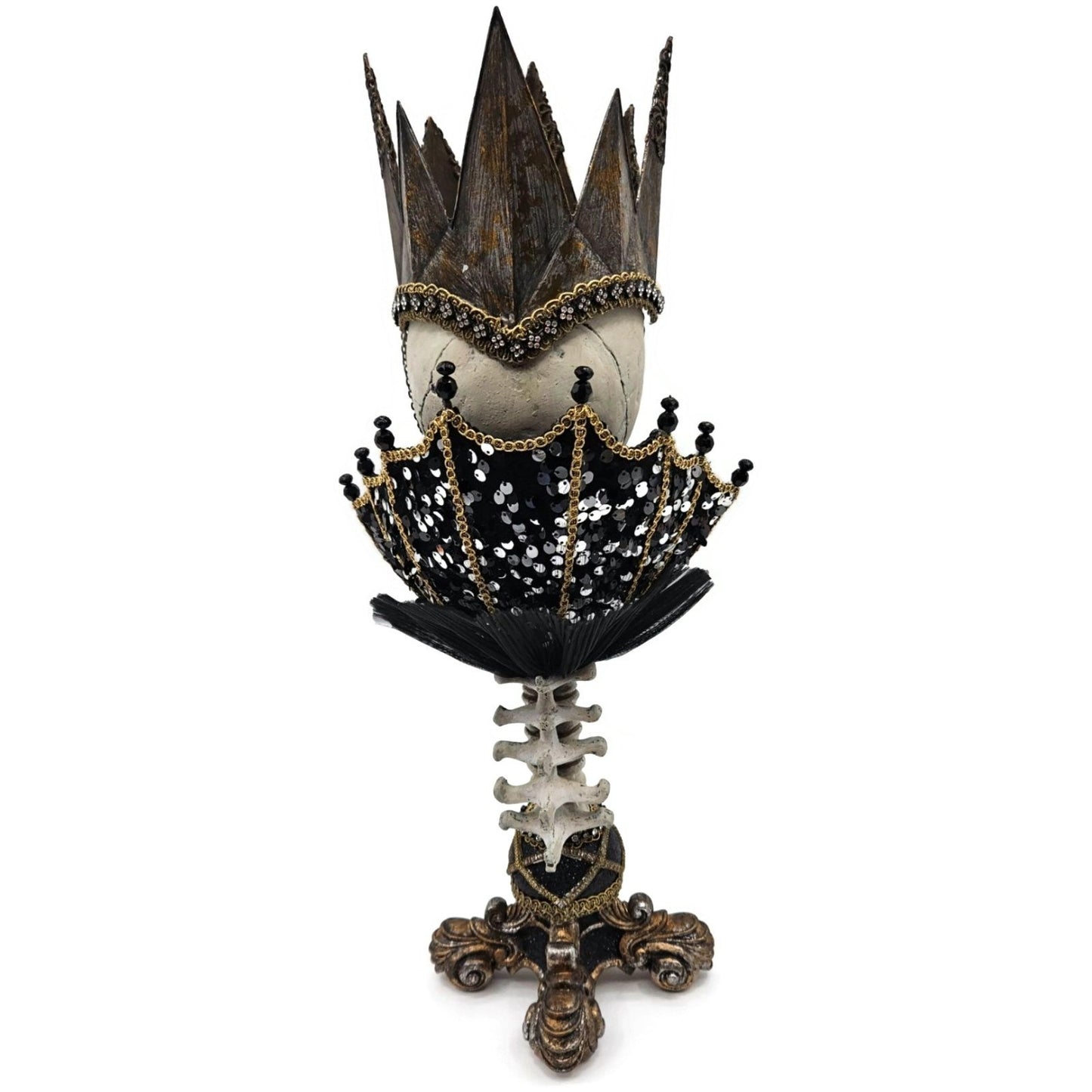 Katherine’s Collection Krooked Kingdoom Skeleton King Halloween Candle Holder