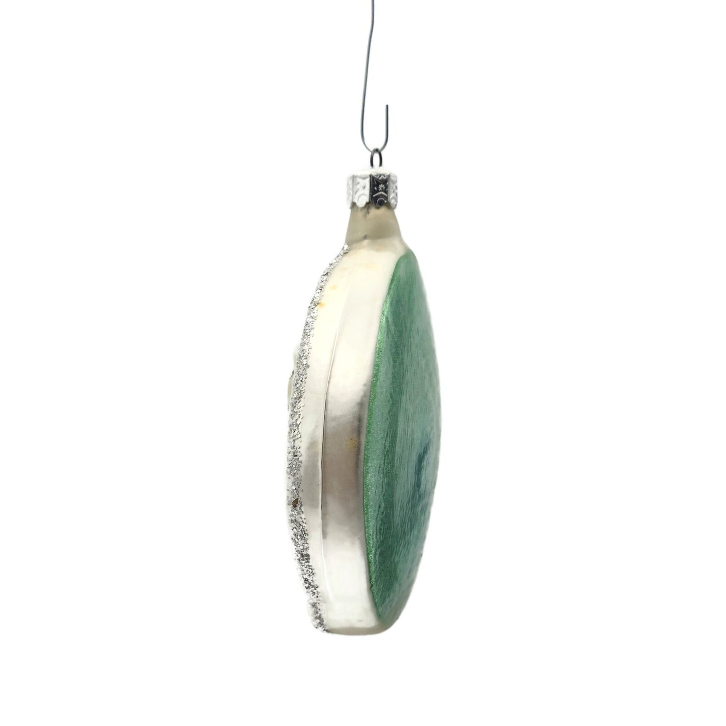 Christopher Radko Early Winter Medallion Silver Christmas Tree Ornament 90-024-0