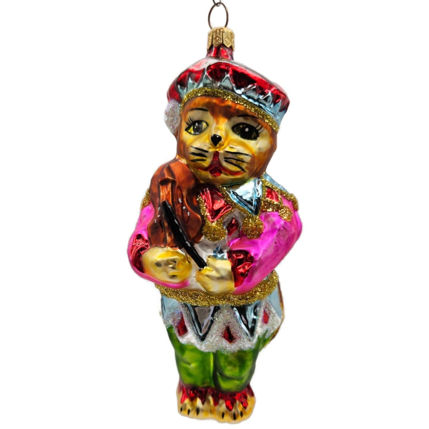 Christopher Radko Romeow Cat With Fiddle Violin Christmas Ornament 96-242-02
