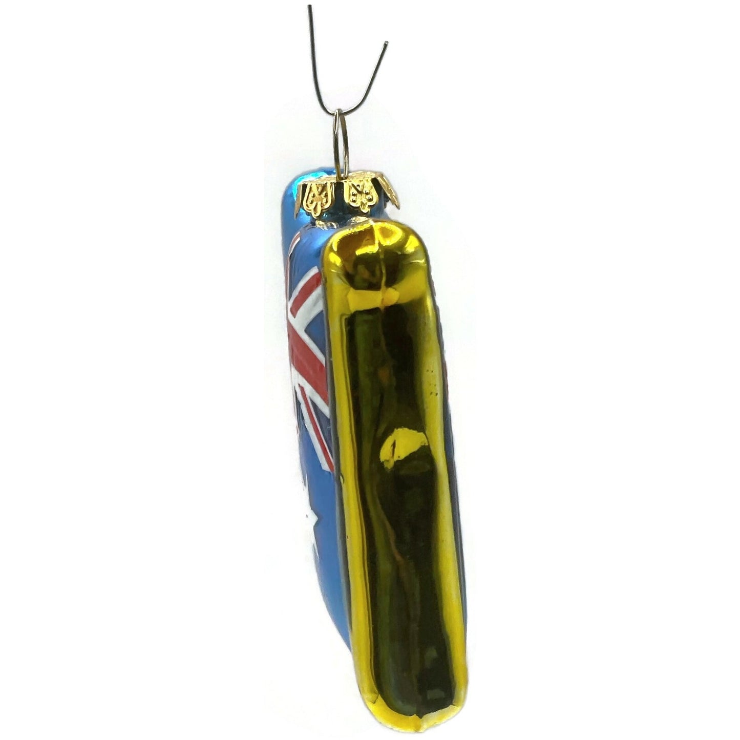 Waving Flag of Australia Red White Blue Blown Glass Christmas Tree Ornament
