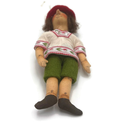 Gladys Boalt Pinocchio Handmade Fairytale Fabric Christmas Holiday Ornament
