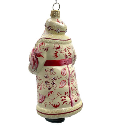 Patricia Breen Splendid Santa Chinoiserie Red Christmas Holiday Tree Ornament