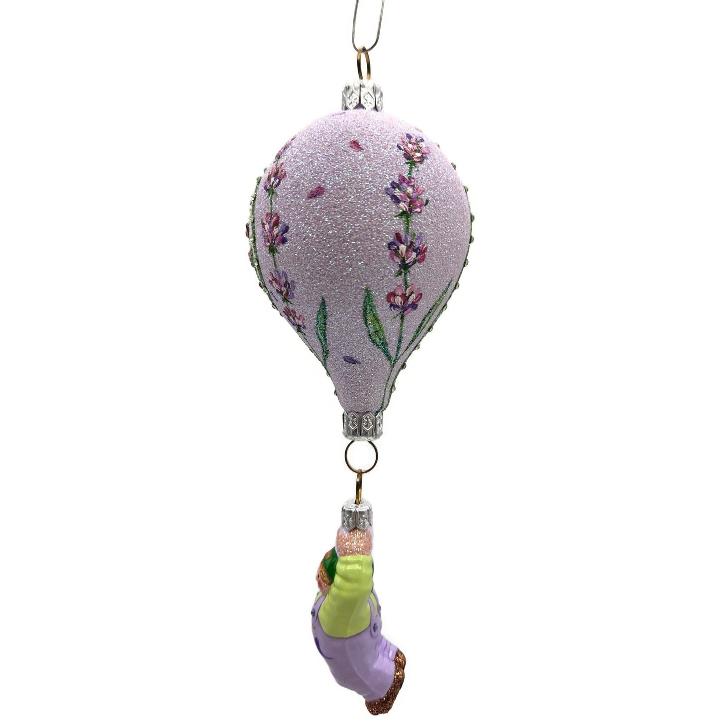 Patricia Breen Miniature Balloon Boy Lavender Floral Christmas Holiday Ornament