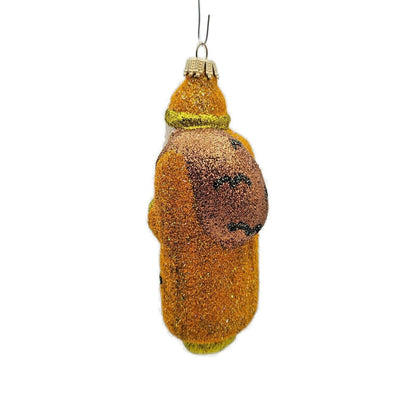Larry Fraga Santa Claus Orange Black Bats Glittered Fall Christmas Tree Ornament