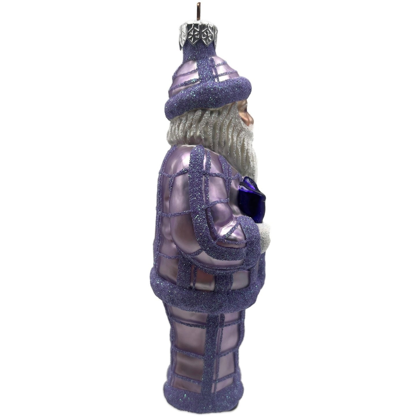 Patricia Breen Ring In The New Lavender Plaid Santa Christmas Tree Ornament CATZ