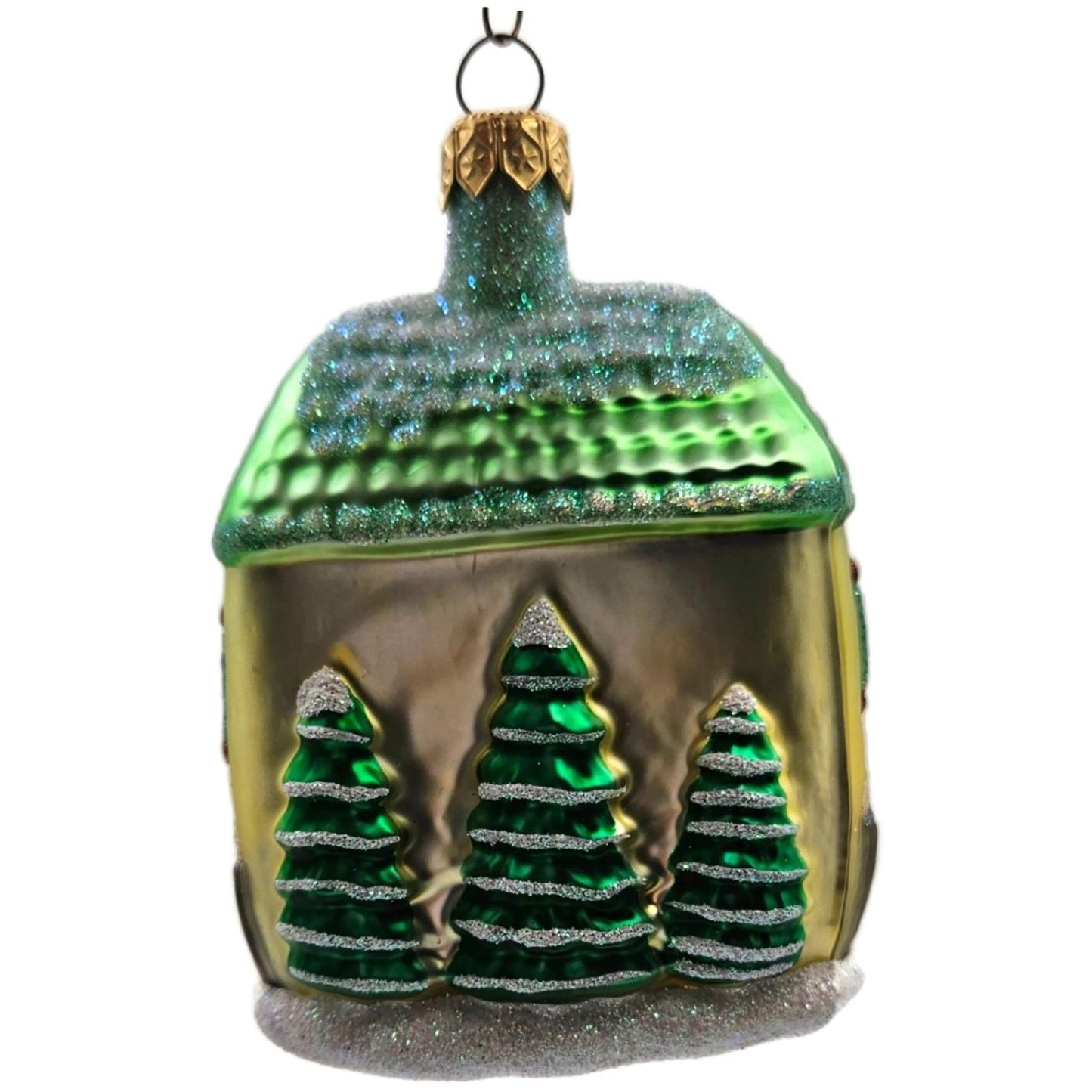 Patricia Breen Garland House Gold Green Roof Pine Christmas Ornament Milaegers