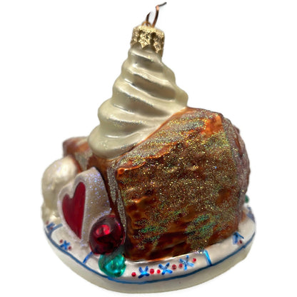 Christopher Radko Grandma's Pie Slice Whipped Cream Christmas Ornament 01-0731-0
