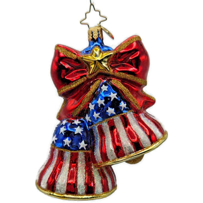 Christopher Radko Let Freedom Ring Patriotic Bells Christmas Ornament 1016083