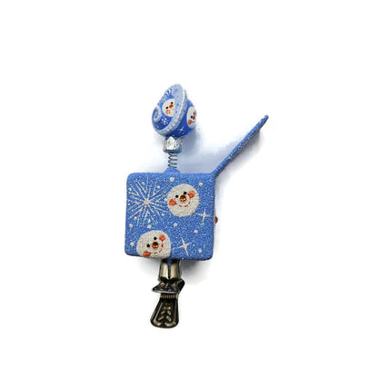 Patricia Breen Pop Goes the Chameleon Snow Faces Clip On Christmas Ornament 2782