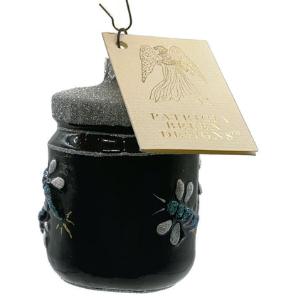 Patricia Breen Firefly Jar Black Bugs Silver Rim Spring Christmas Tree Ornament