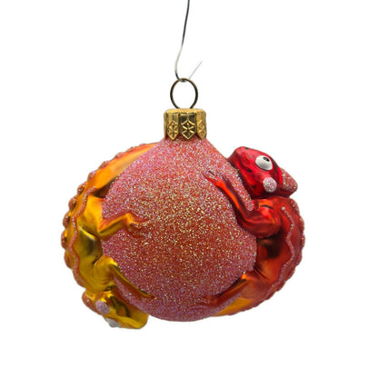 Patricia Breen Once Again for James Orange Yellow Lizard Christmas Tree Ornament