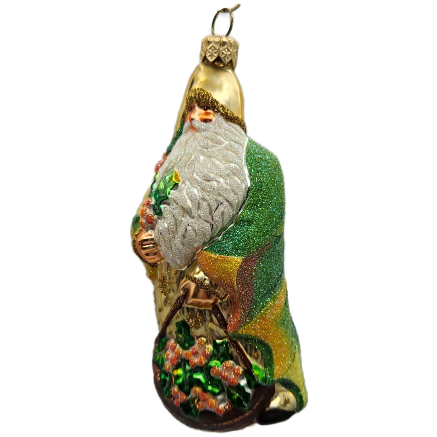 Patricia Breen Glad Tidings Gold Santa Claus Autumn Fall Christmas Tree Ornament