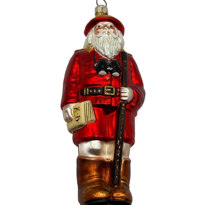 Patricia Breen Safari Santa Red K.B. Guide Book Binoculars Christmas Ornament