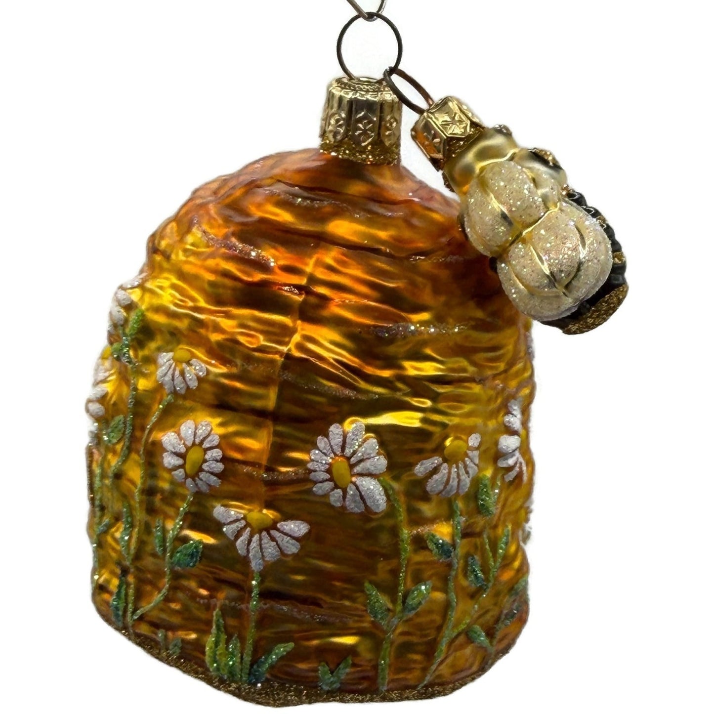Patricia Breen Devonshire Beeskep Bee Beehive Flower Spring 2 Part Ornament 2221