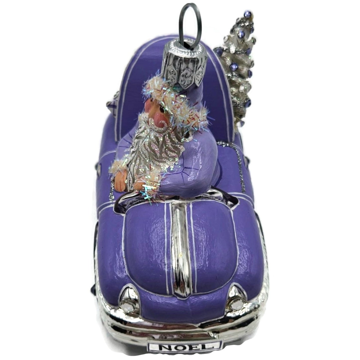 Patricia Breen En Route Santa Claus Car Lavender Purple Christmas Ornament CATZ