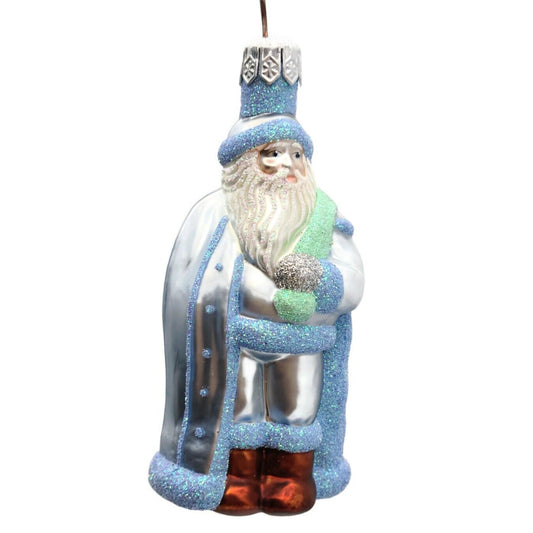 Patricia Breen Miniature Jordan Santa Blue Green Sack Christmas Tree Ornament