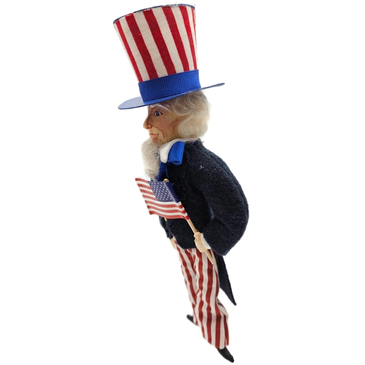 Gladys Boalt Uncle Sam Patriotic July 4th Fabric Christmas Tree Ornament 2769