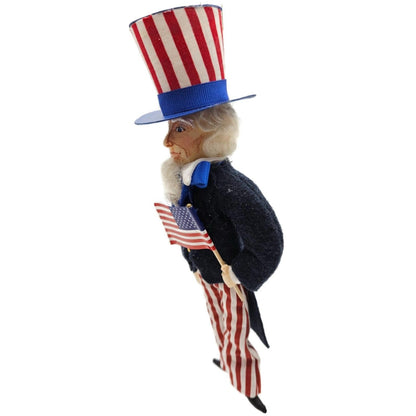 Gladys Boalt Uncle Sam Patriotic July 4th Fabric Christmas Tree Ornament 2769