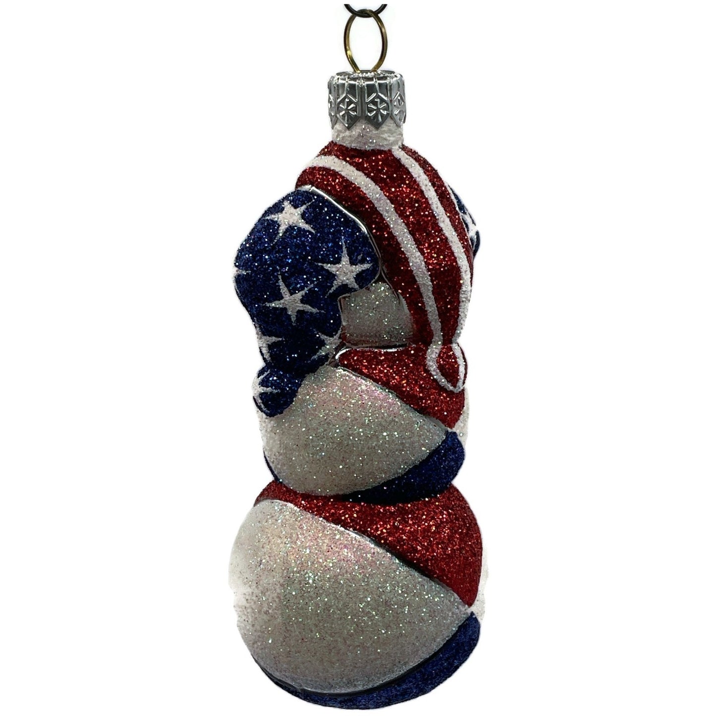 Patricia Breen Harlequin Snowman Patriotic Stars Stripe Christmas Tree Ornament